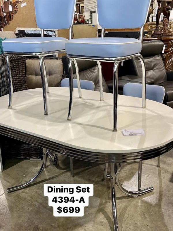Dining Set with Blue Chairs in San Antonio at Home Consignment Center