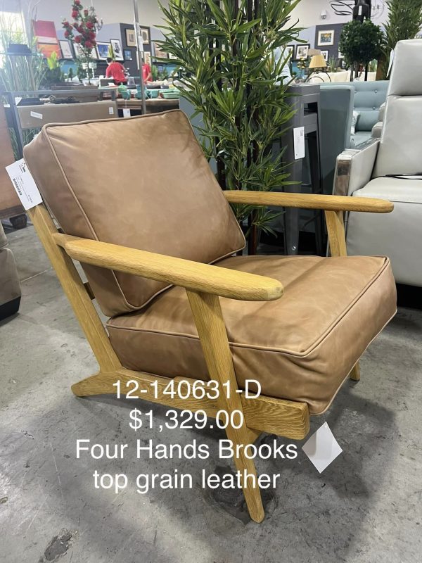 Four Hand Brooks Top Grain Leather Chair for Sale at Austin Home Consignment Store
