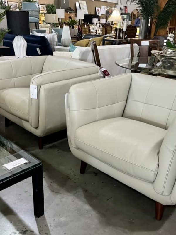 Leather Living Room Chairs and Used Coffee Table for Sale in Furniture Showroom