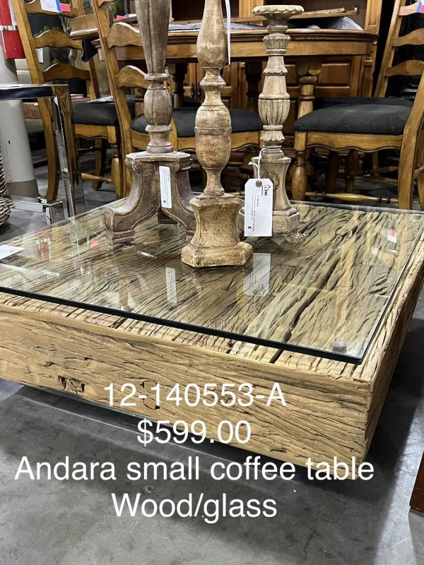 Wood Glass Coffee Table for Sale at Home Consignment Furniture Store in Bee Cave Texas